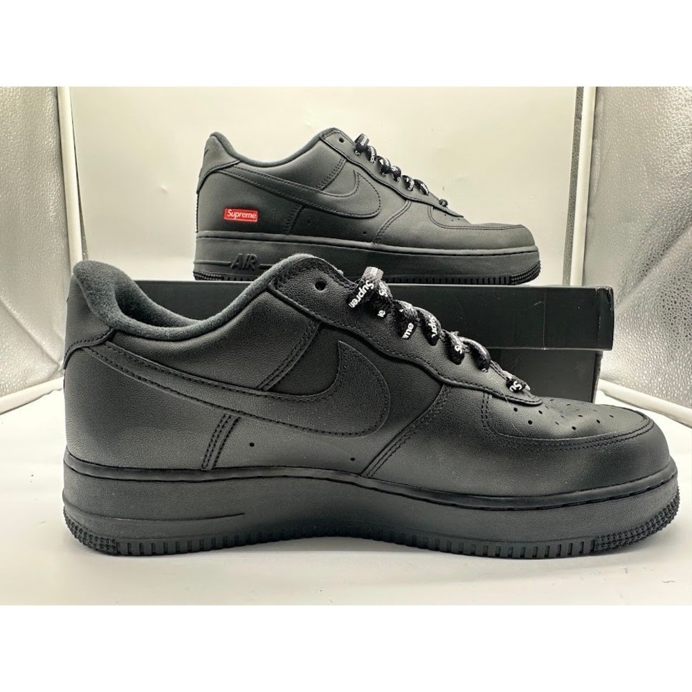 Nike Air Force 1 Low Supreme Black CU9225-001 Mens Size 10 Streetwear Sneakers - Picture 7 of 12
